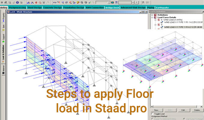 Steps to apply Floor load in Staad pro