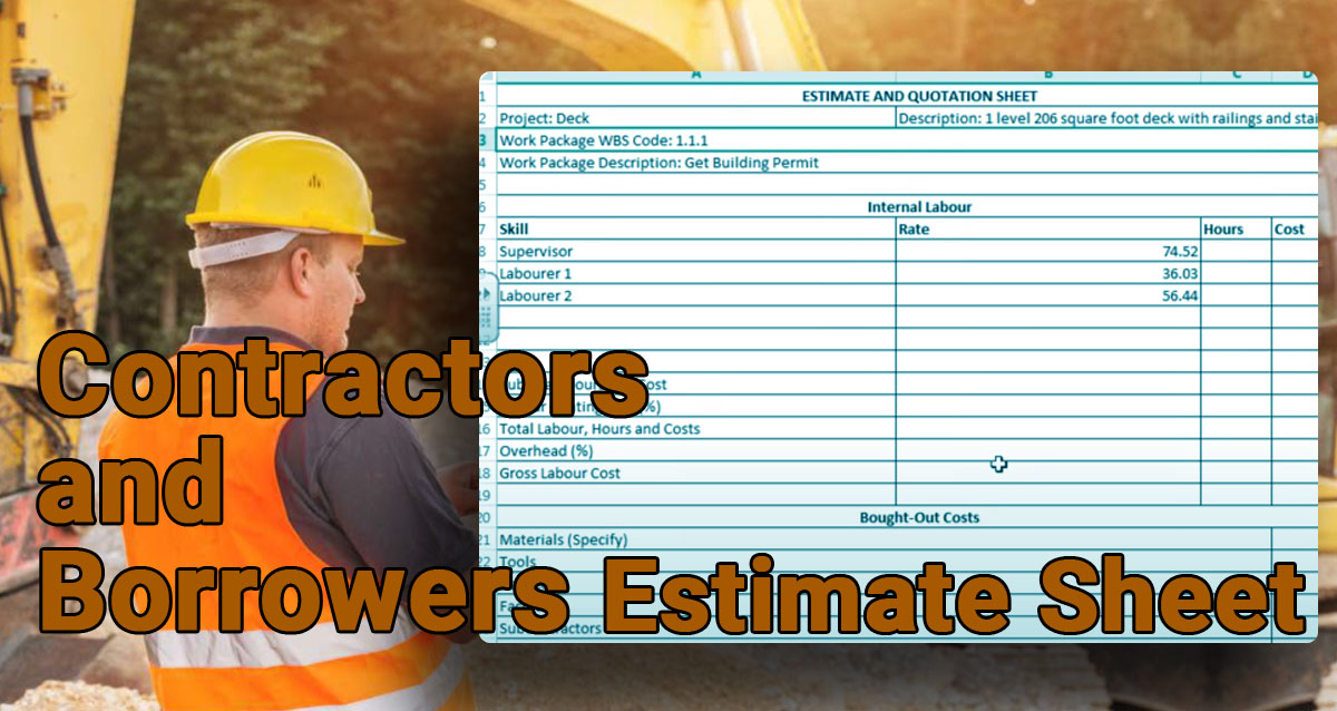 Contractors and Borrowers Estimate Sheet